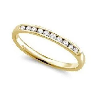 0.10TDW diamond Comfort fit Anniversary & Wedding Band in 10k Yellow Gold