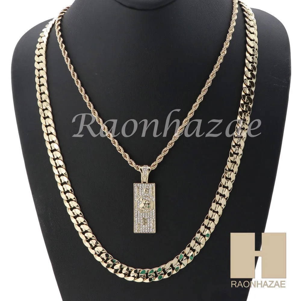 100 Dollar ROPE CHAIN DIAMOND CUT 30" CUBAN LINK CHAIN NECKLACE SS06G