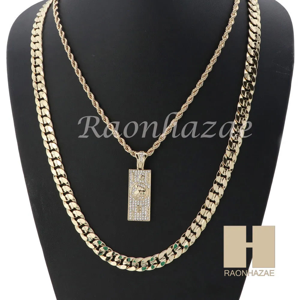 100 Dollar ROPE CHAIN DIAMOND CUT 30" CUBAN LINK CHAIN NECKLACE SS06G