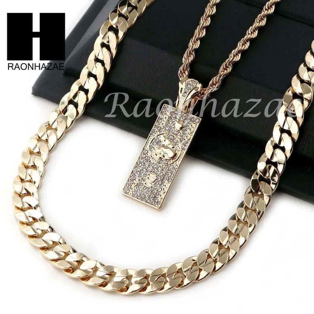 100 Dollar ROPE CHAIN DIAMOND CUT 30" CUBAN LINK CHAIN NECKLACE SS06G