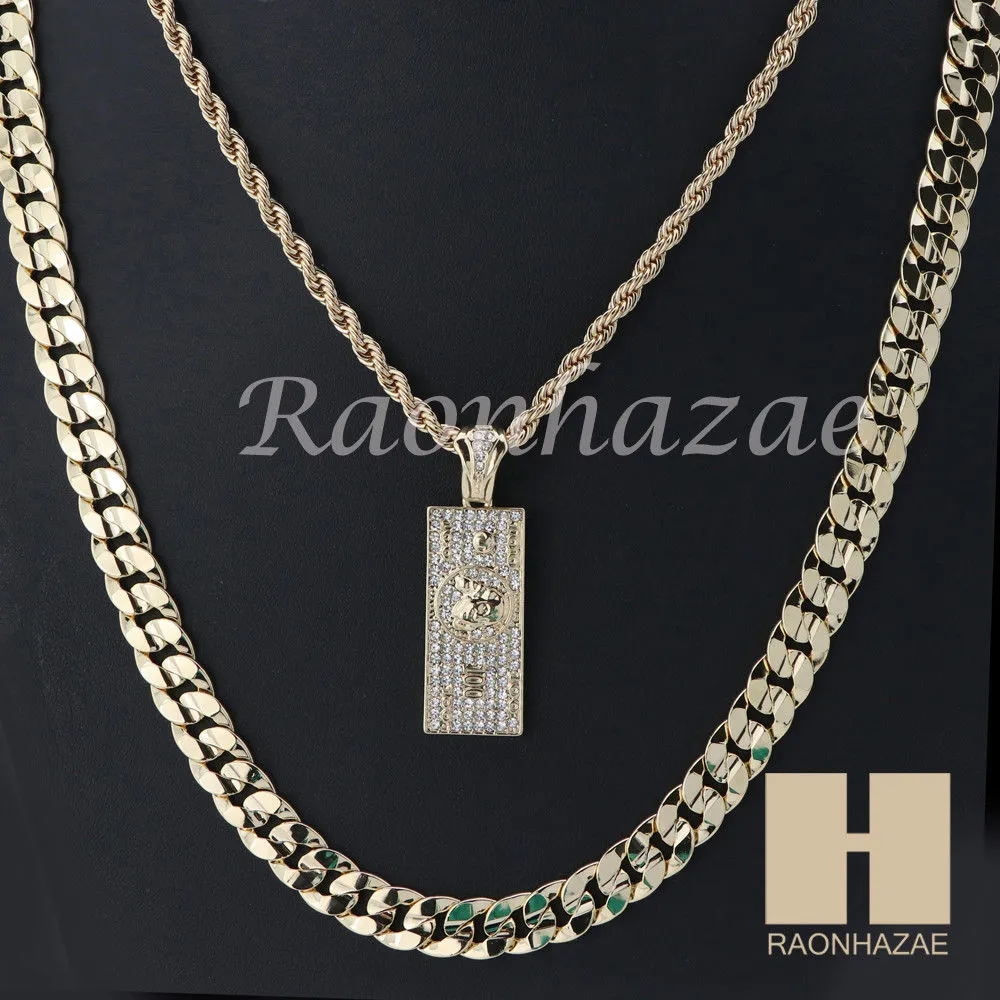 100 Dollar ROPE CHAIN DIAMOND CUT 30" CUBAN LINK CHAIN NECKLACE SS06G
