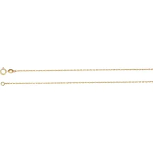 10k Yellow Gold 1mm Solid Rope 16" Chain