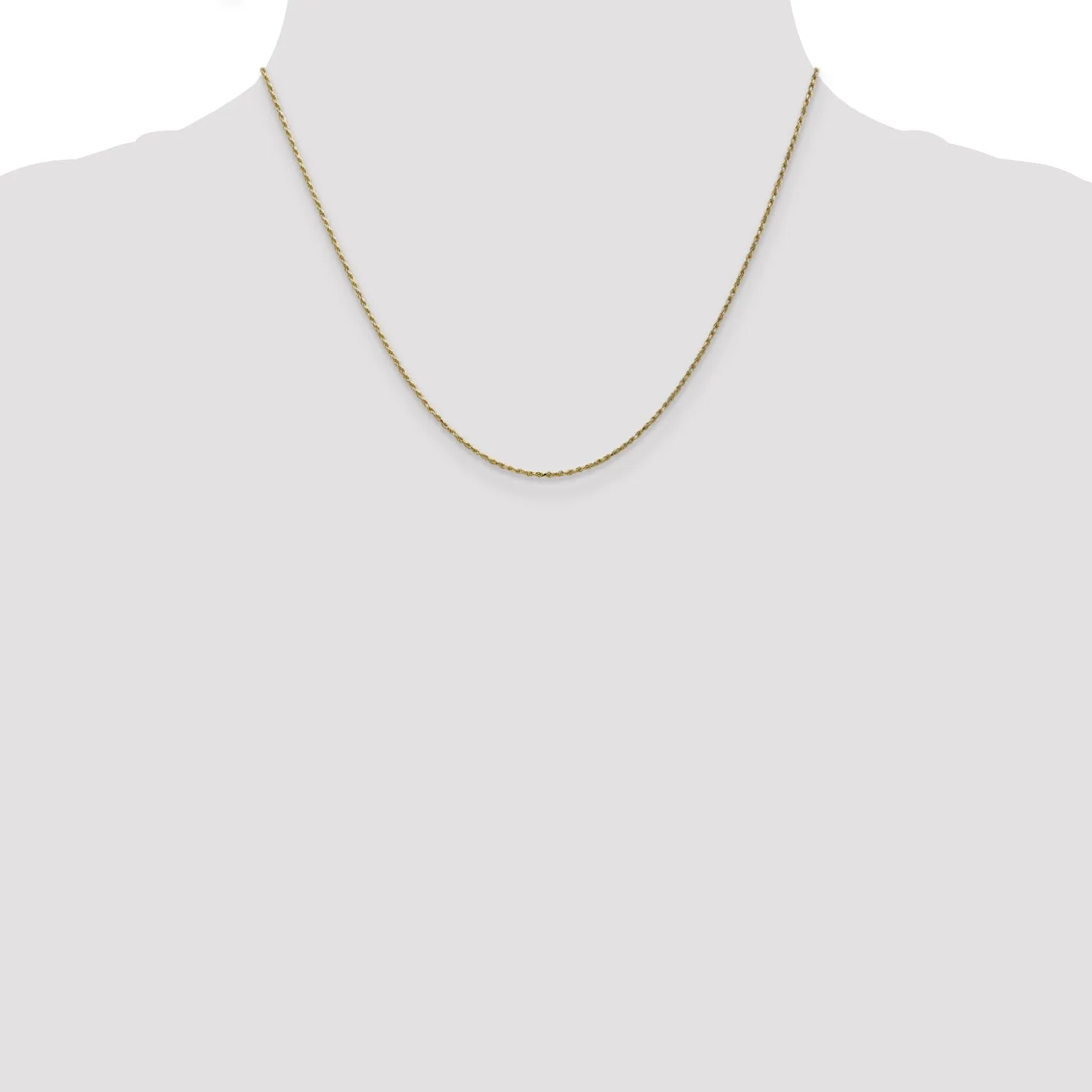 10k Yellow Gold Carded Cable Rope Chain 0.95MM