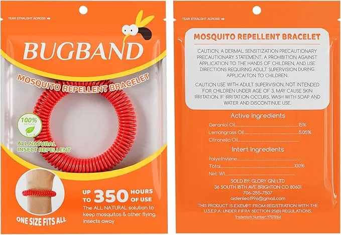 12 Pack Mosquito Bracelets, Mosquito Bracelets Outdoor for Adults and Kids, Individually Wrapped DEET-Free Waterproof Bands