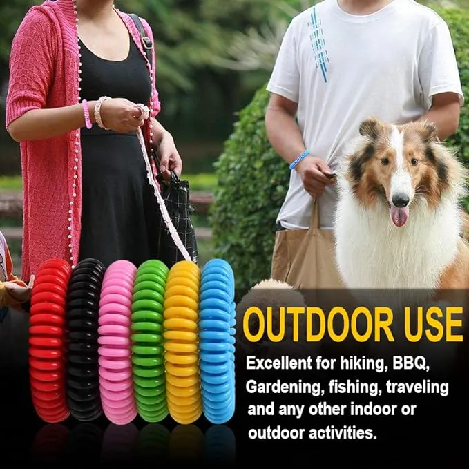 12 Pack Mosquito Bracelets, Mosquito Bracelets Outdoor for Adults and Kids, Individually Wrapped DEET-Free Waterproof Bands