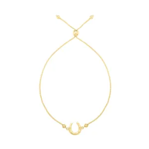 14K Adjustable Horseshoe Bolo Bracelet