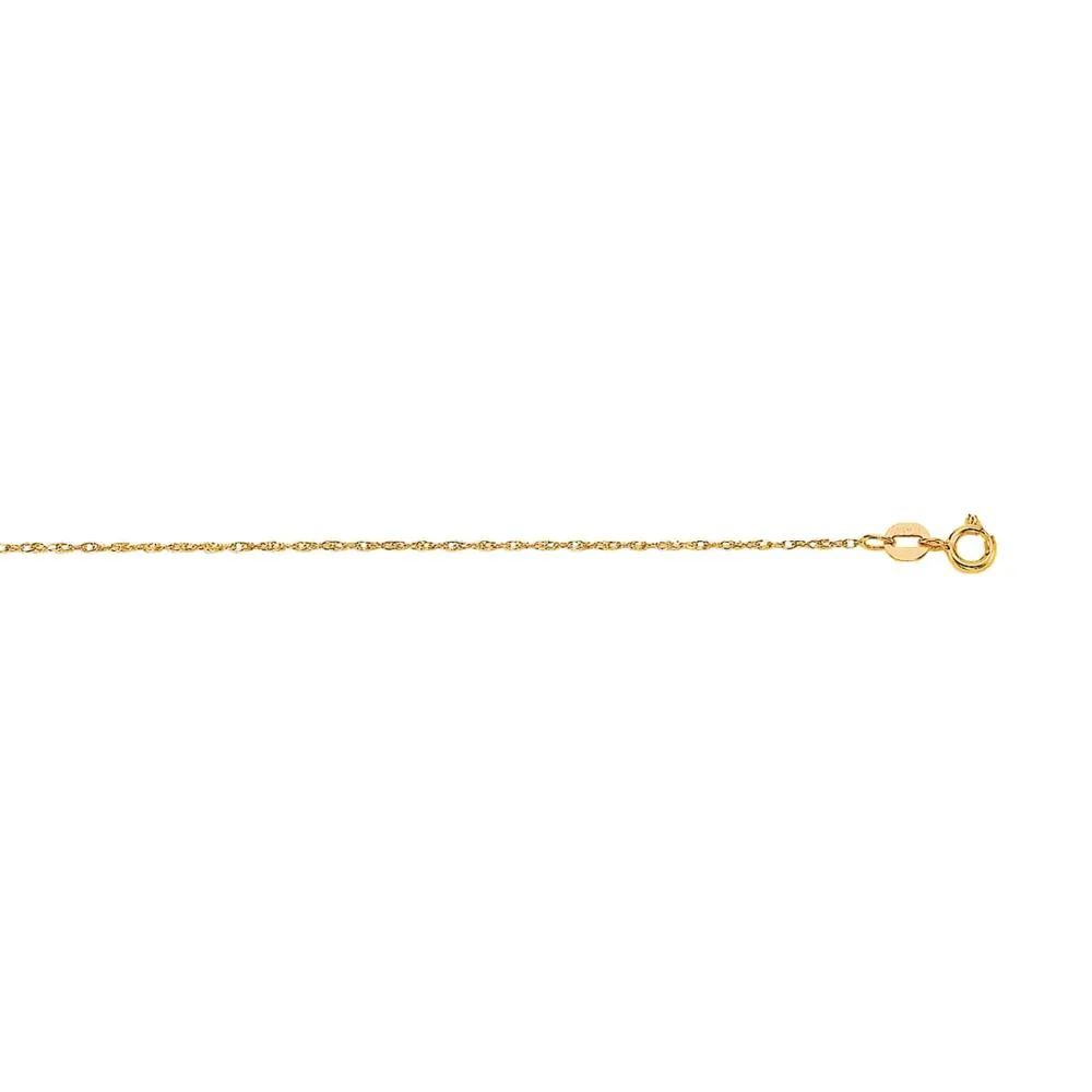 14K Gold .8mm Machine Rope Chain (Carded)