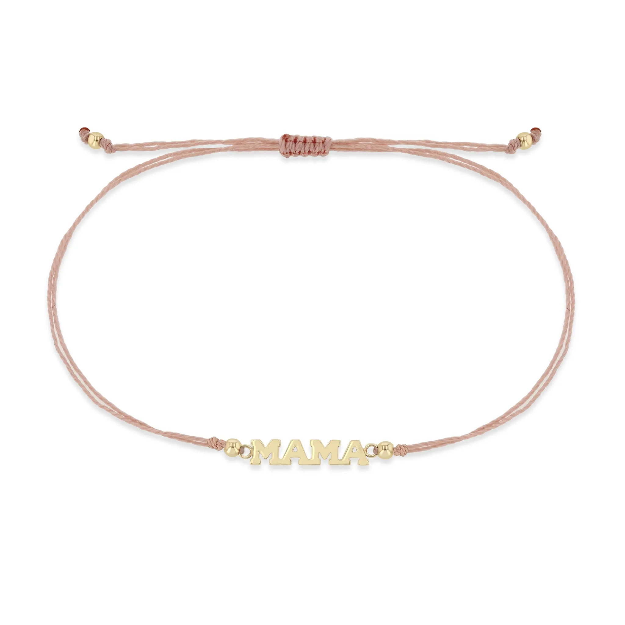 14k Itty Bitty MAMA Cord Bracelet