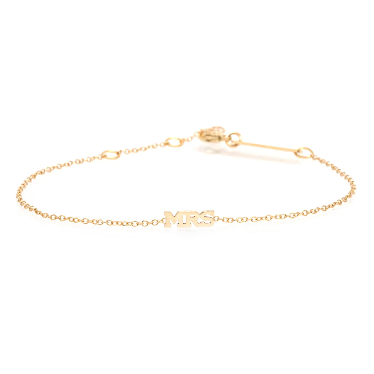 14k itty bitty MRS bracelet