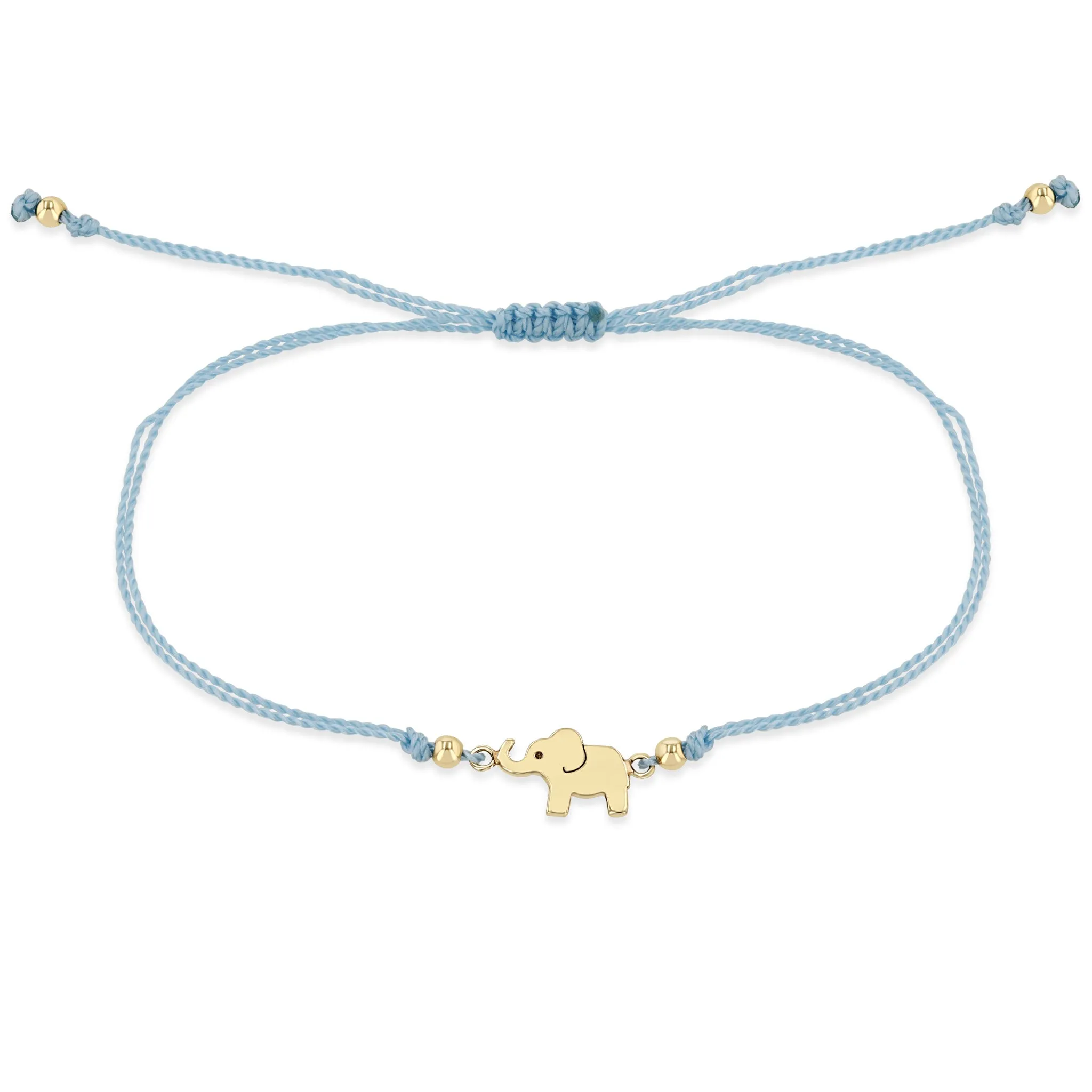 14k Midi Bitty Elephant Cord Bracelet
