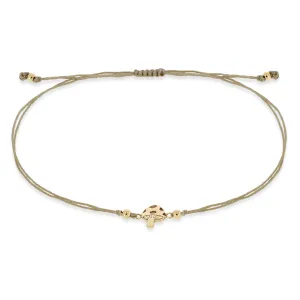 14k Midi Bitty Mushroom Cord Bracelet