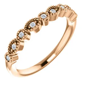 14K Rose .08 CTW Diamond Matching Band