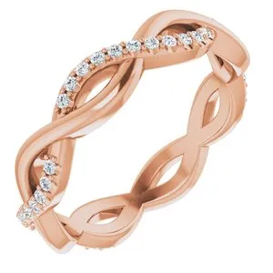 14K Rose 1/5 CTW Diamond Infinity-Inspired Eternity Band Size 5