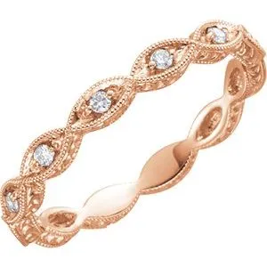 14K Rose 1/8 CTW Diamond Anniversary Band Size 5.5