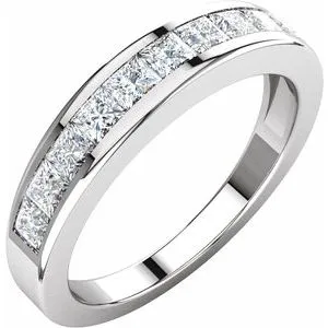 14K White 1 CTW Diamond Anniversary Band Size 7