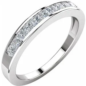 14K White 1/2 CTW Diamond Anniversary Band Size 6