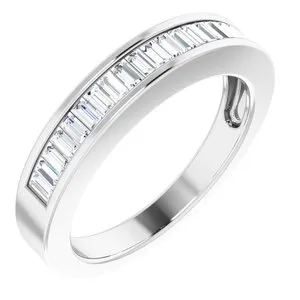 14K White 1/2 CTW Diamond Anniversary Band Size 7
