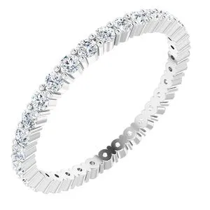 14K White 1/2 CTW Diamond Eternity Band Size 8.5