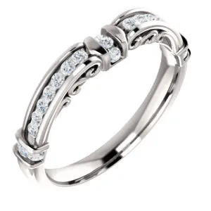 14K White 1/3 CTW Diamond Band