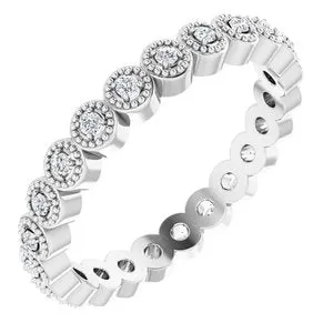 14K White 1/5 CTW Diamond Eternity Band Size 6
