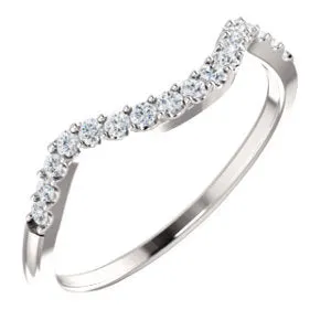 14K White 1/5 CTW Diamond Matching Band for 5.2 mm Round Ring