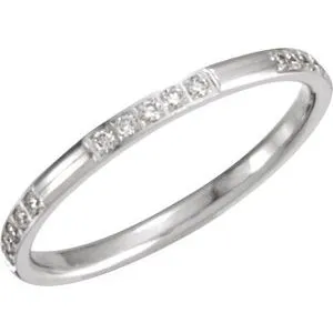 14K White 1/6 CTW Diamond Anniversary Band Size 6