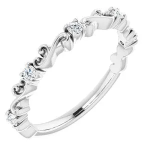 14K White 1/6 CTW Diamond Sculptural-Inspired Anniversary Band