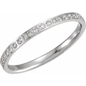 14K White 3/8 CTW Diamond Eternity Band Size 5