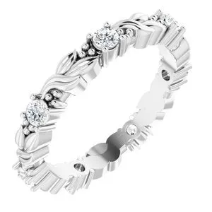 14K White 3/8 CTW Natural Diamond Eternity Band Size 5