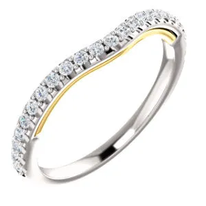 14K White & Yellow 1/4 CTW Diamond Matching Band