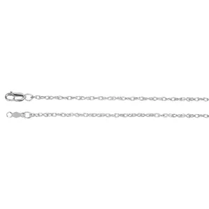 14k White Gold 1.5mm Rope 16" Chain