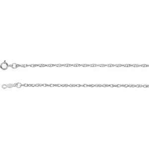 14k White Gold 1.5mm Rope 24" Chain