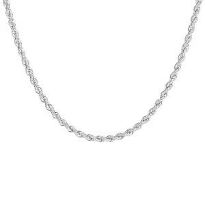 14K White Gold Cut Rope Chain (20")