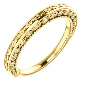 14K Yellow .07 CTW Diamond Vintage-Inspired Band