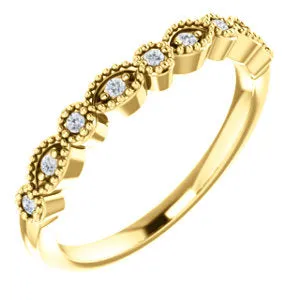 14K Yellow .08 CTW Diamond Matching Band