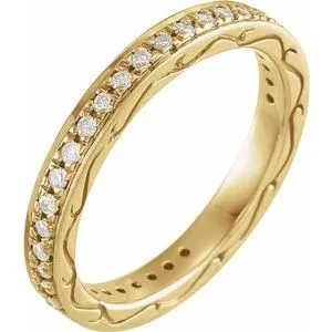 14K Yellow 1/3 CTW Diamond Eternity Band Size 6.5