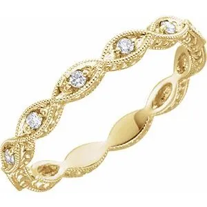 14K Yellow 1/8 CTW Diamond Anniversary Band Size 6.5