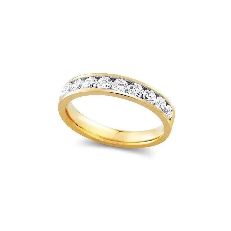 14K Yellow Gold 1.00CT Diamond Comfort Fit Anniversary Band