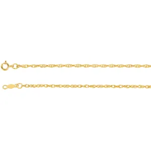 14k Yellow Gold 1.5mm Rope 20" Chain
