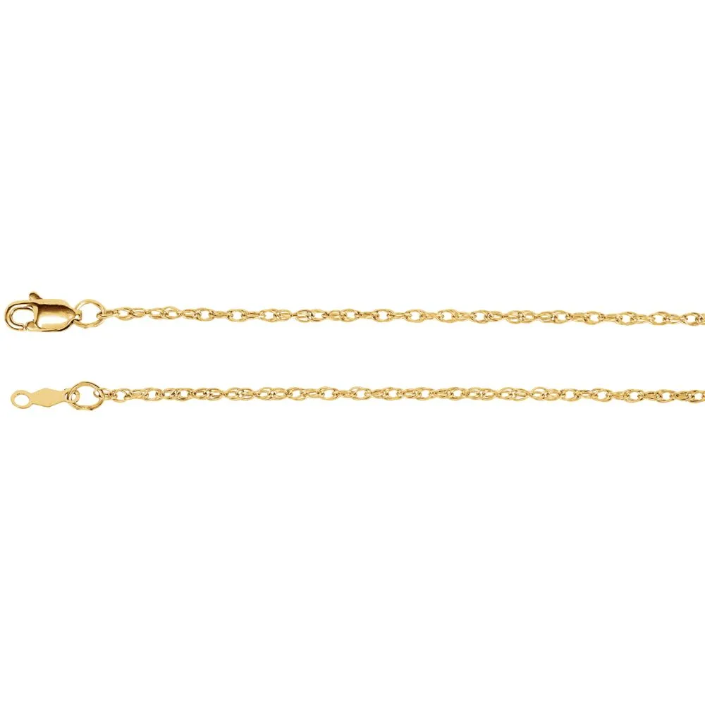 14k Yellow Gold 1.5mm Rope 24" Chain