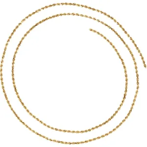 14k Yellow Gold 1.6mm Diamond-Cut Rope 18" Chain with Lobster Clasp