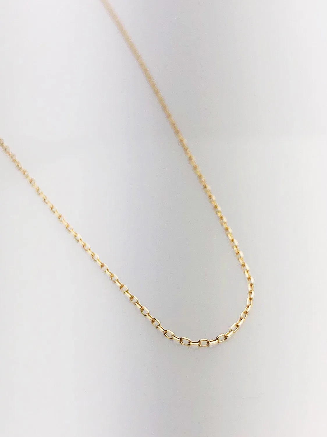 14k Yellow Gold, 16"-18" Forzantina Chain Necklace, 14k Solid Gold, (790)