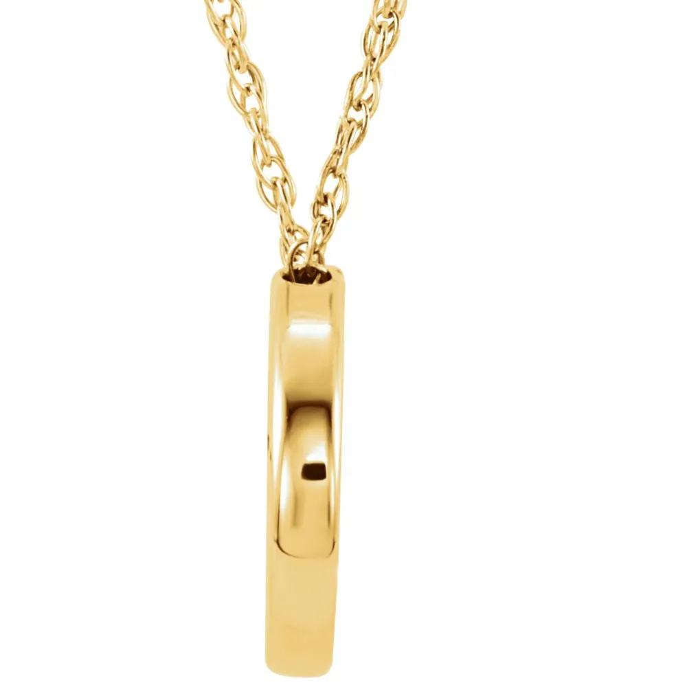 14k Yellow Gold 18x13mm Circle Chain Slide 18" Necklace