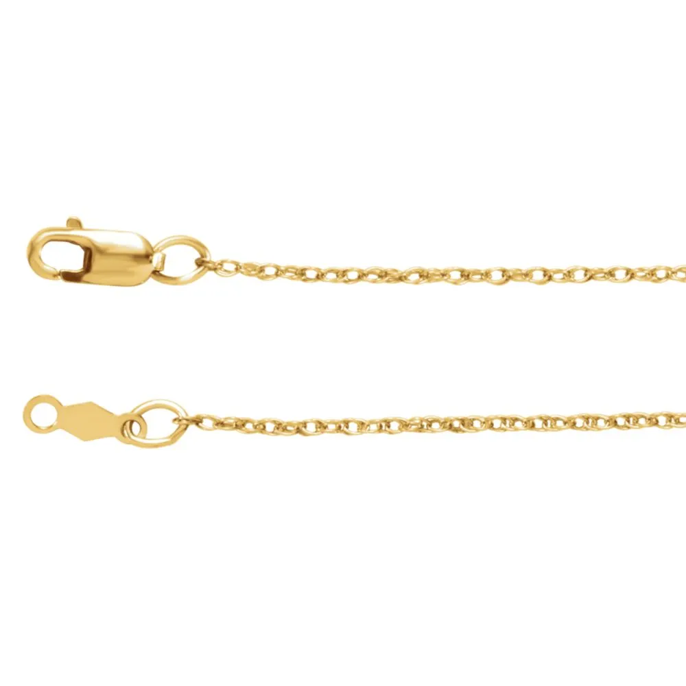 14k Yellow Gold 1mm Rope 16" Chain