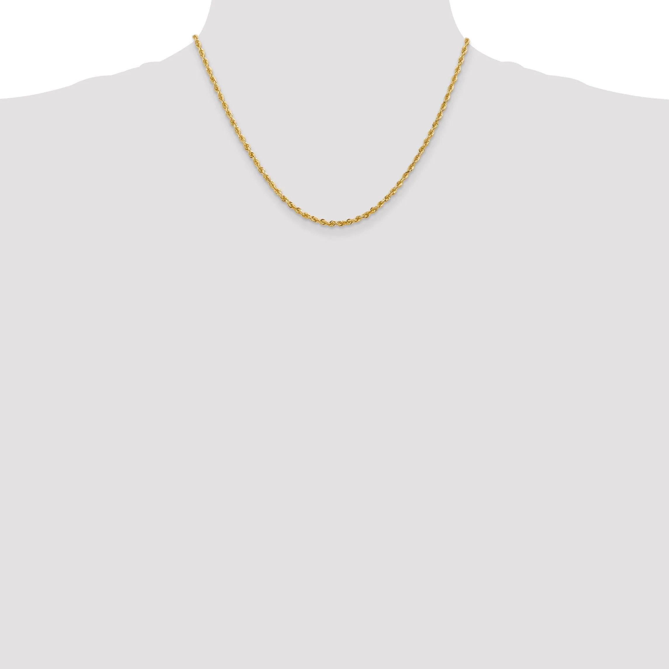 14k Yellow Gold 2.75mm D.C Quadruple Rope Chain