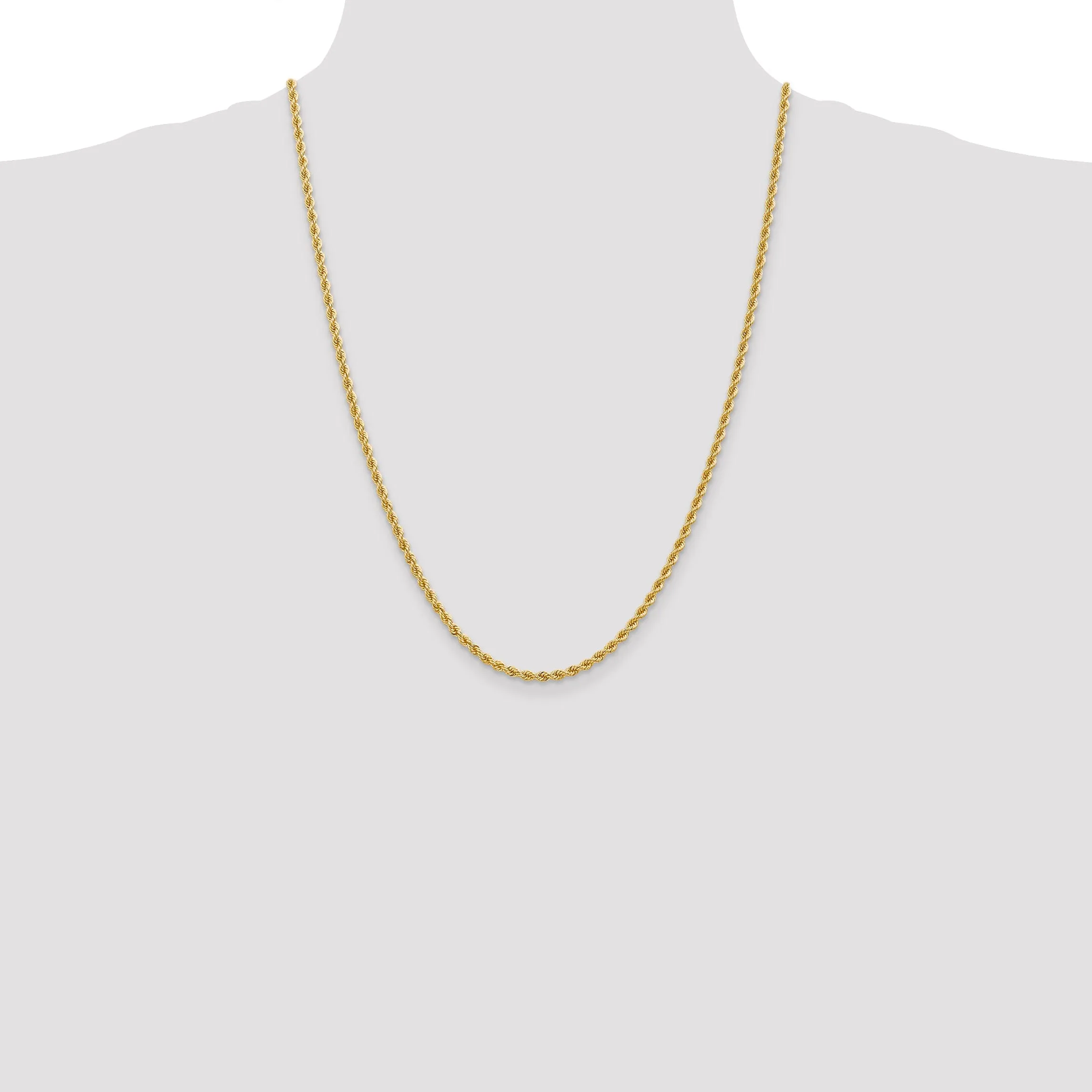 14k Yellow Gold 2.75mm Regular Rope Chain