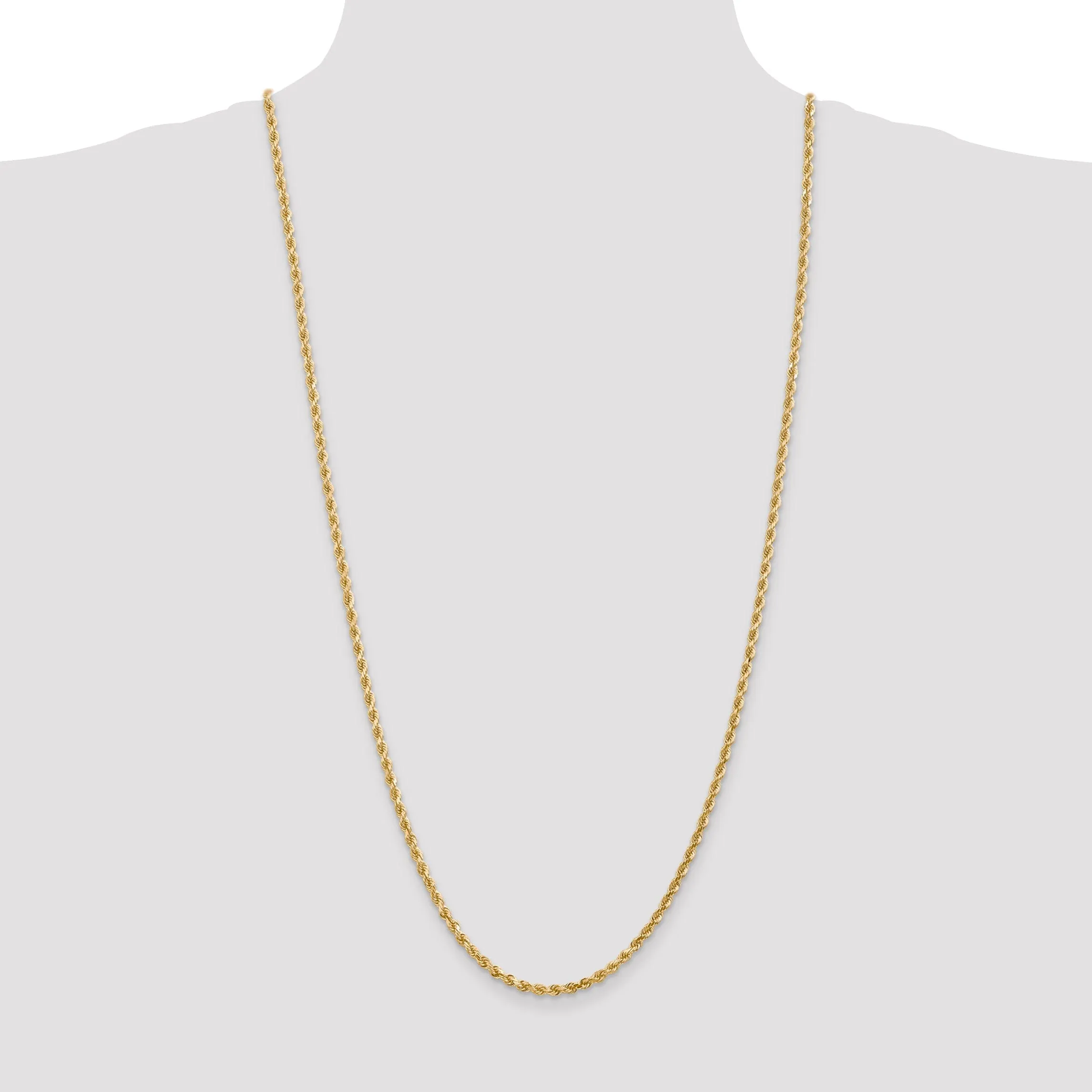 14k Yellow Gold 3.00mm D.C Rope Chain