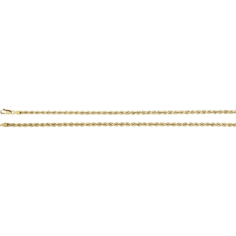 14k Yellow Gold 4mm Rope 18" Chain