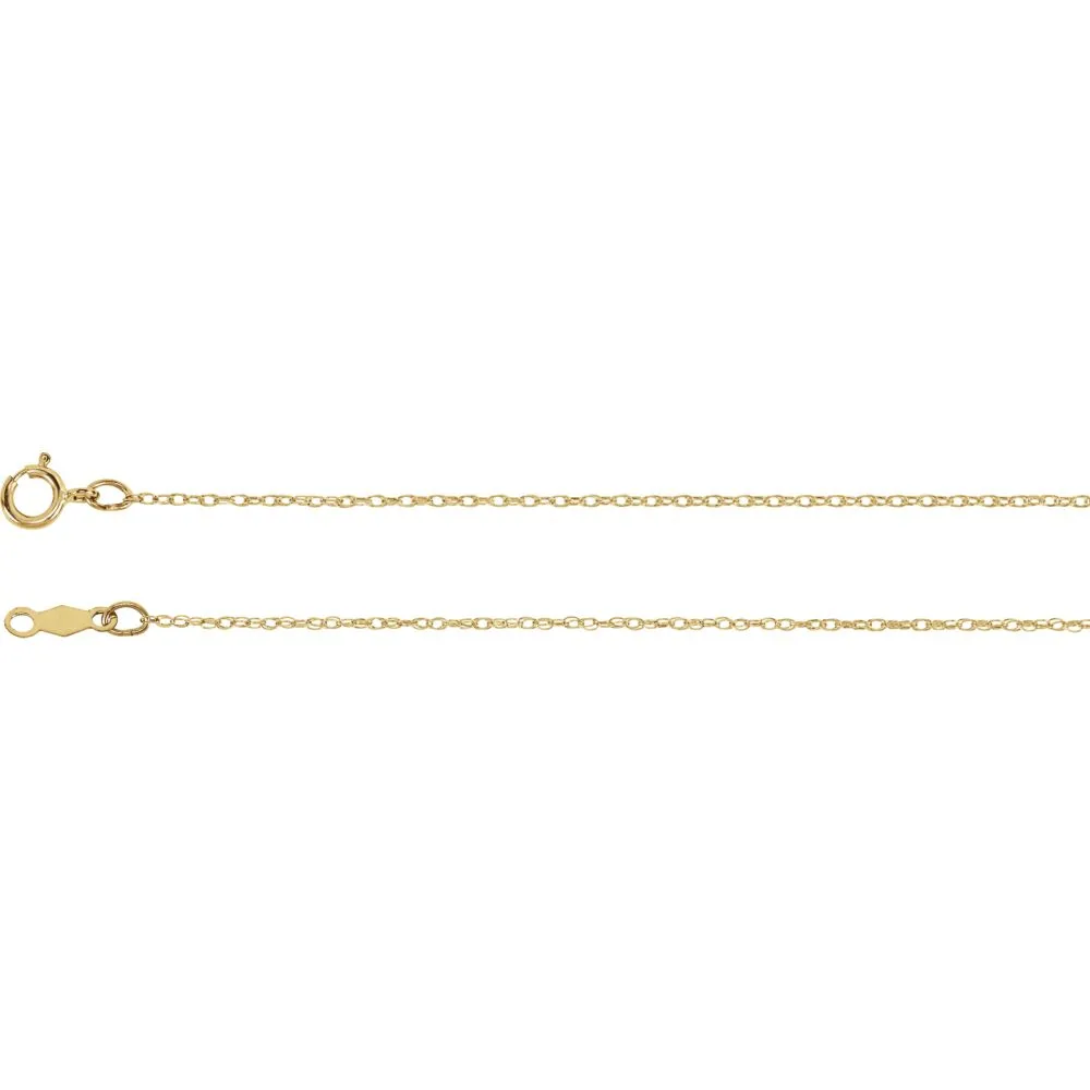 14k Yellow Gold .75mm Rope 18" Chain