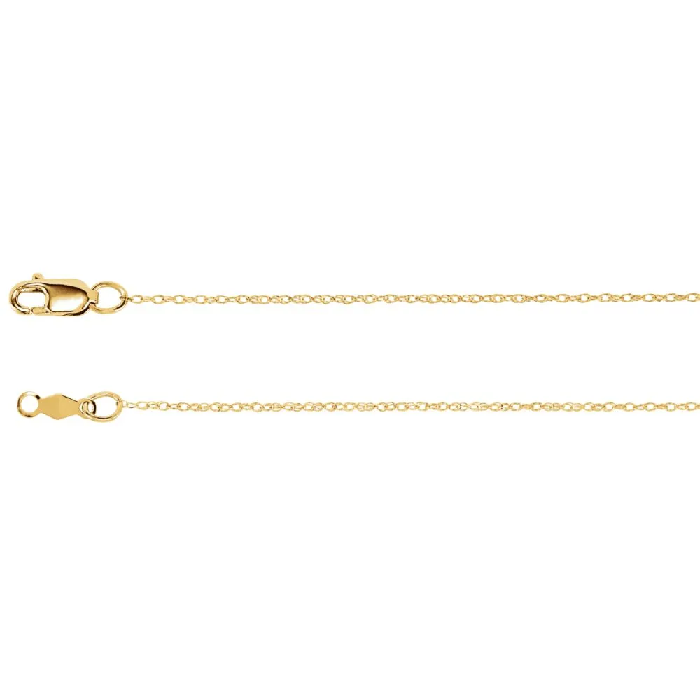 14k Yellow Gold .75mm Rope 18" Chain